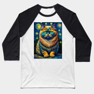 The Persian Cat in starry night Baseball T-Shirt